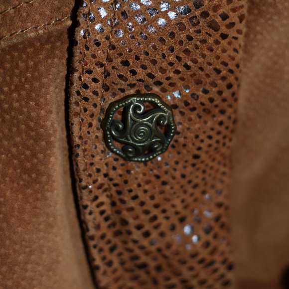 Winlit Brown Leather Bomber Coat - Picture 6 of 16